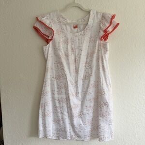 Persifor Cottton‎ Dress Large Fish White Preppy Resort Vacation Beach Pockets
